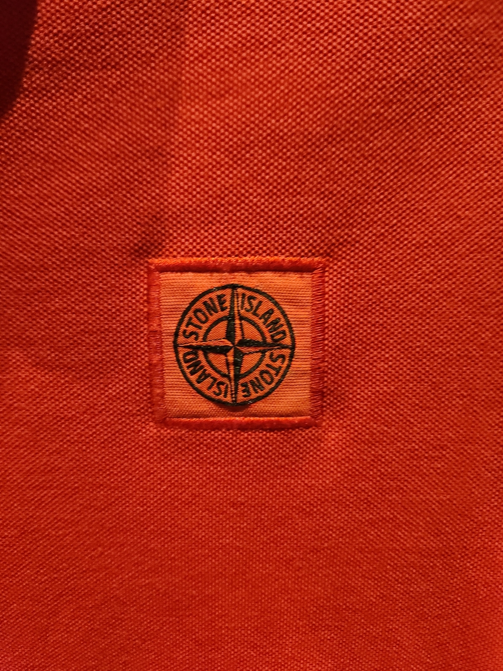 Stone Island Coral Red Short-Sleeve Polo - Picture 3 of 4